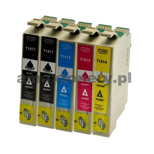 Tusze zastępcze komplet Epson T1811, T1812, T1813, T1814 + T1811 GRATIS - photo